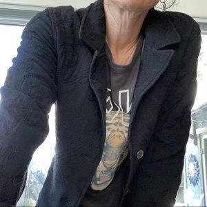 Black Embroidery Detailed Blazer by J Jill sz S/M